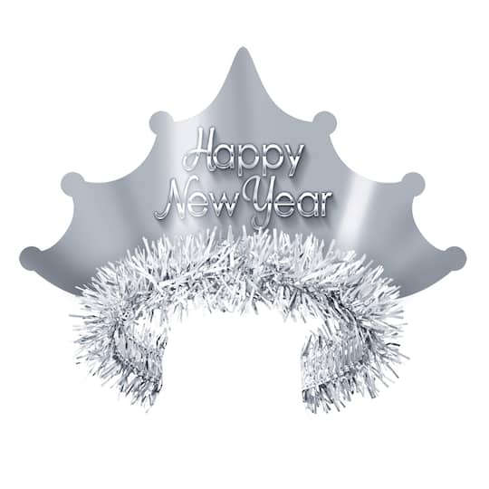 Beistle Adult Silver New Year Tiaras, 50ct.
